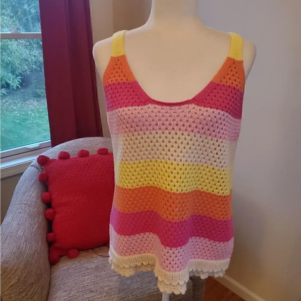 Design365 Bright Stripe Knit Top XL